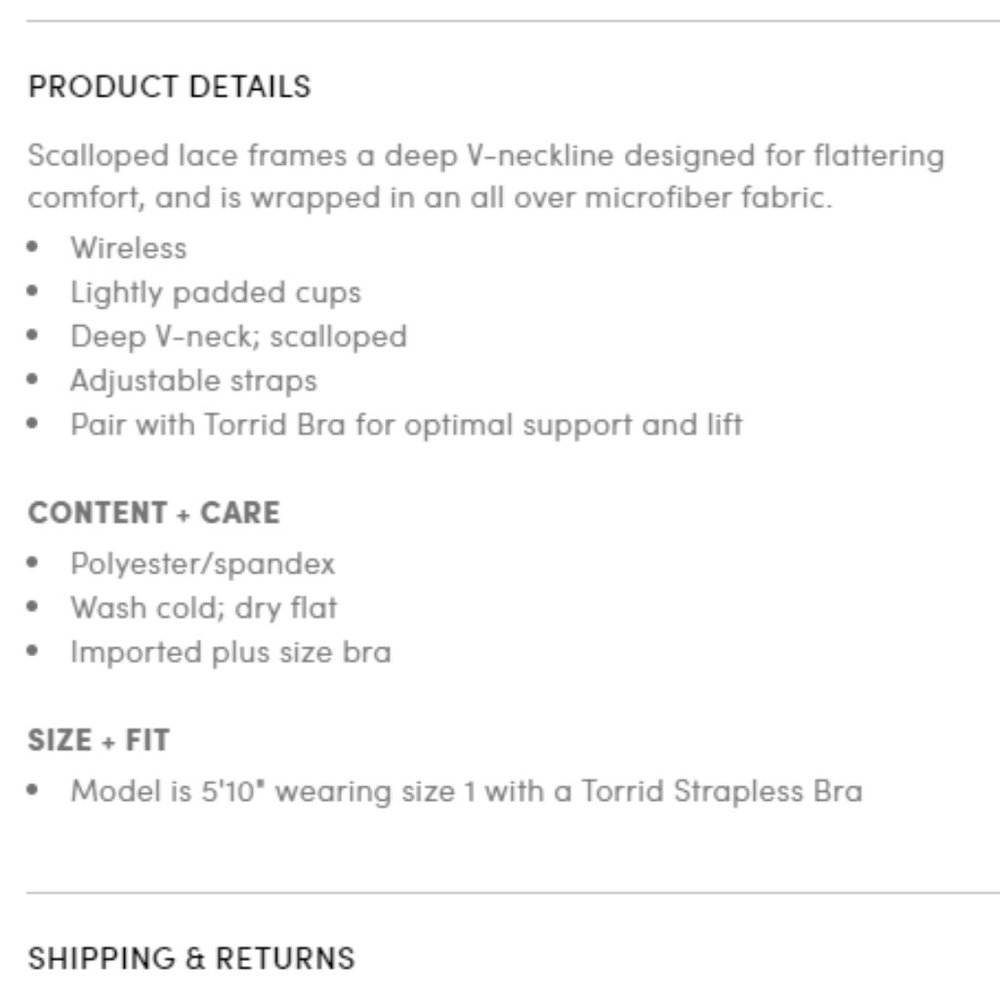 TORRID BLACK FLORAL LIGHTLY LINED MICROFIBER PLUNGE BRALETTE - Picture 6 of 6